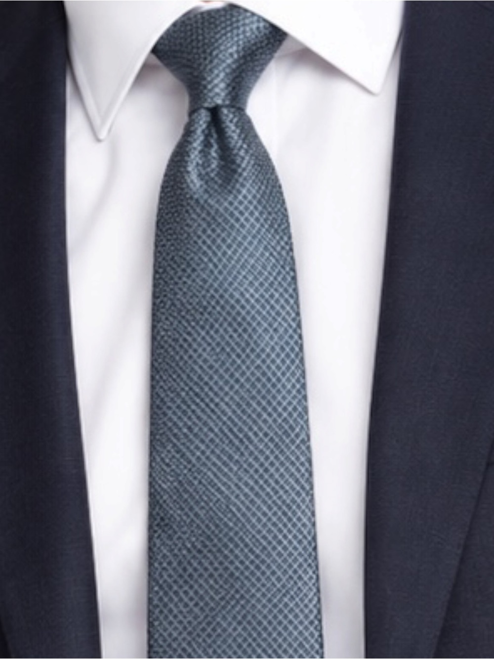 Hugo Boss Men's Open Blue Diamond Weave Tie NWT